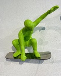 Ancizar Marin Sculptures  Ancizar Marin Sculptures  Half Pipe Snowboarder (Lime Green)